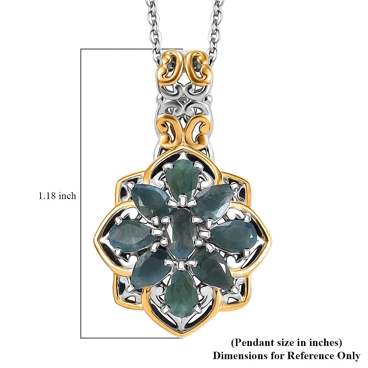 Narsipatnam Alexandrite 2.15 ctw Ethereal Bloom Pendant Necklace in 18K Vermeil YG and Rhodium Over Sterling Silver 20 Inches