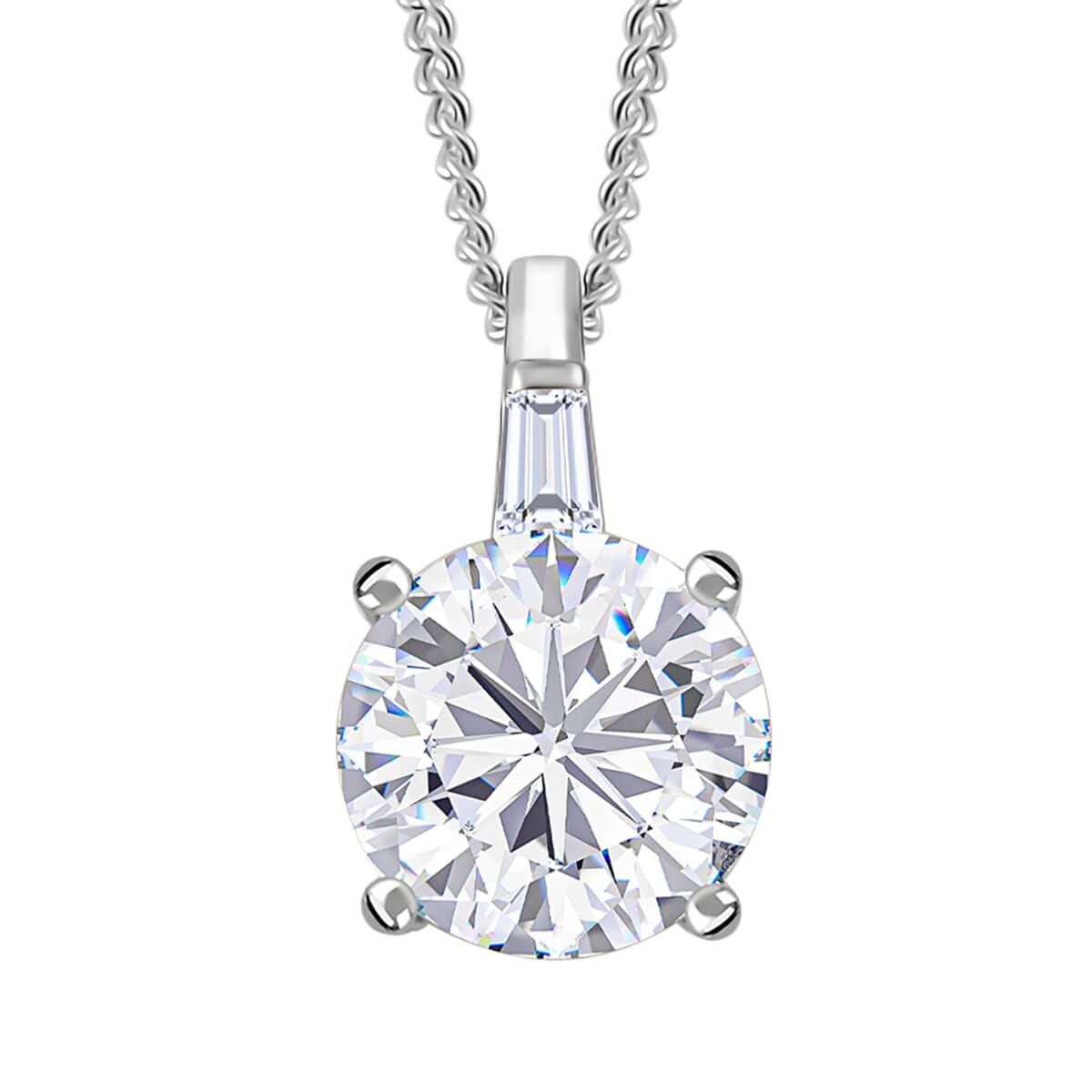 Moissanite 1.90 ctw Pendant Necklace in Rhodium Over Sterling Silver 20 Inches image number 0