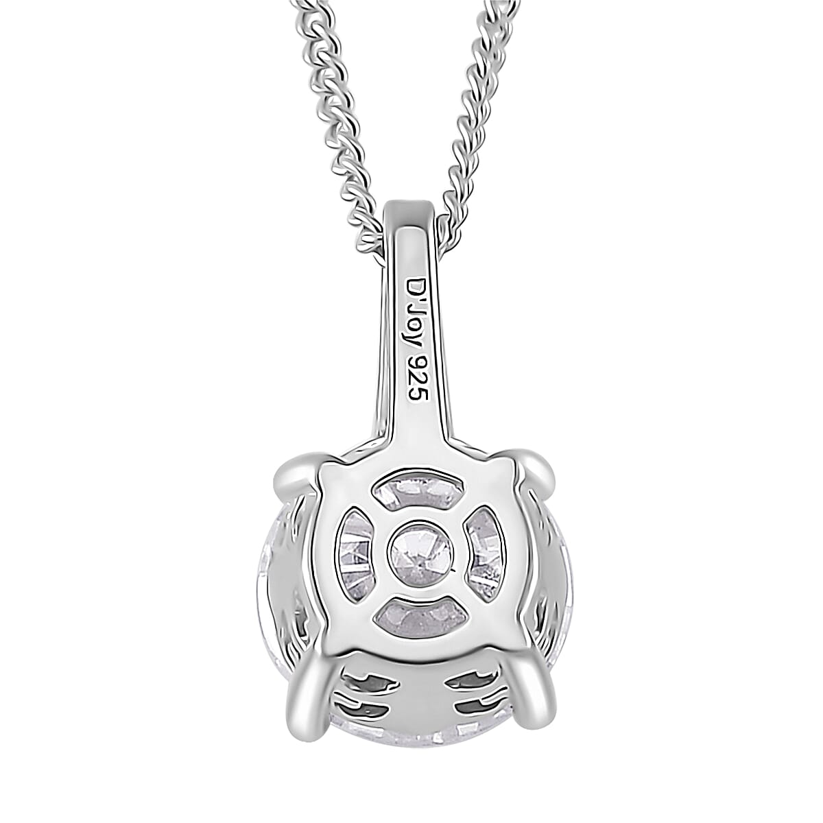 Moissanite 1.90 ctw Pendant Necklace in Rhodium Over Sterling Silver 20 Inches