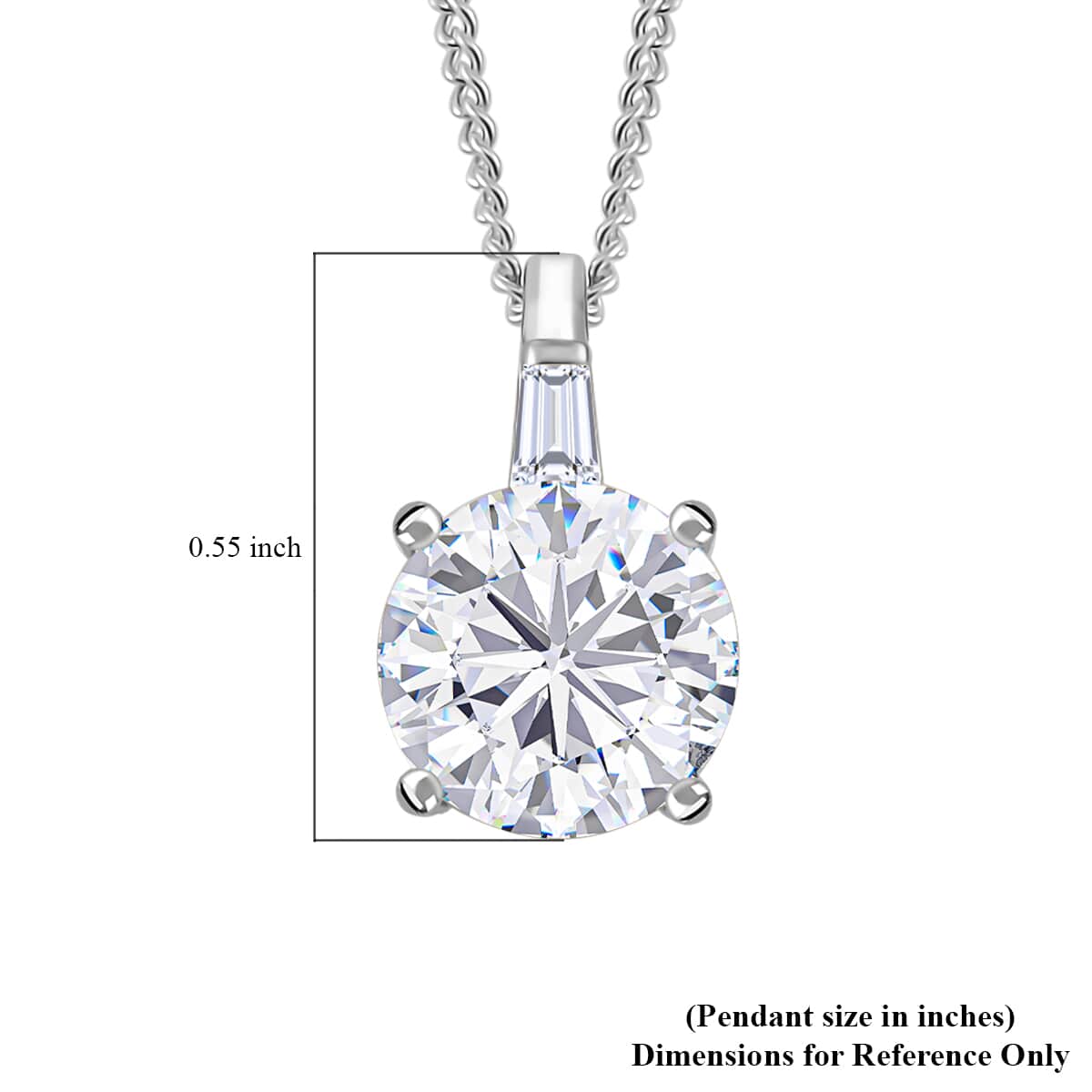 Moissanite 1.90 ctw Pendant Necklace in Rhodium Over Sterling Silver 20 Inches image number 6