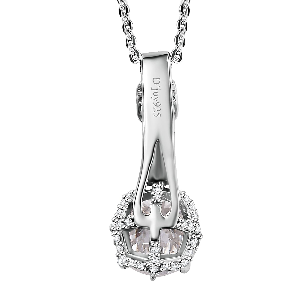 Crisantemo Cut Moissanite 1.60 ctw Vine Grace Pendant Necklace in Rhodium Over Sterling Silver 20 Inches image number 4