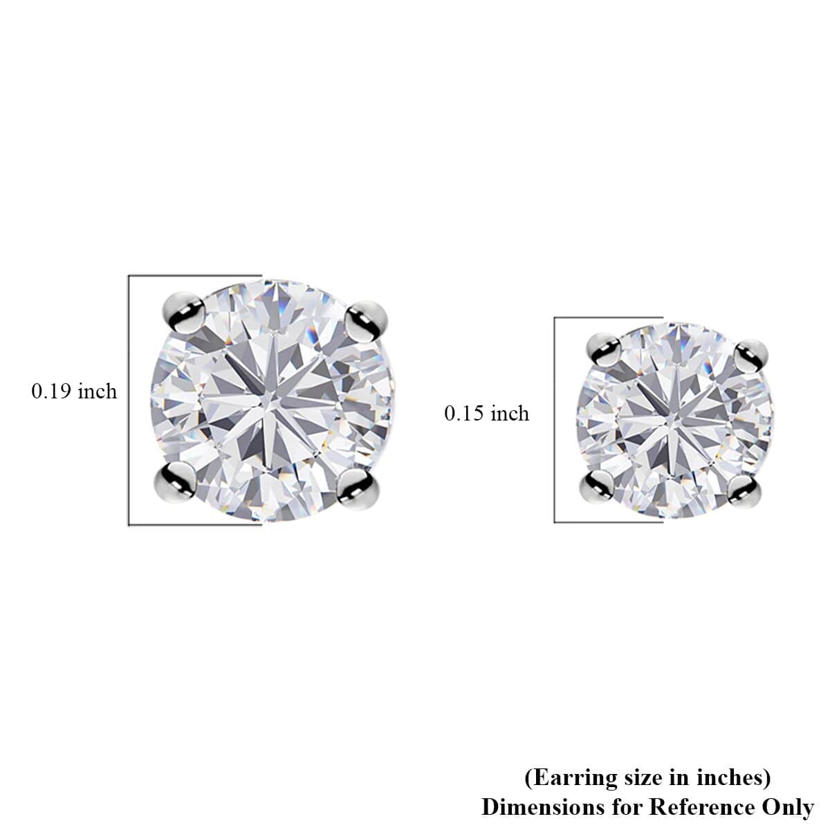 Moissanite 1.35 ctw Set of 2 Earrings in Rhodium Over Sterling Silver image number 4