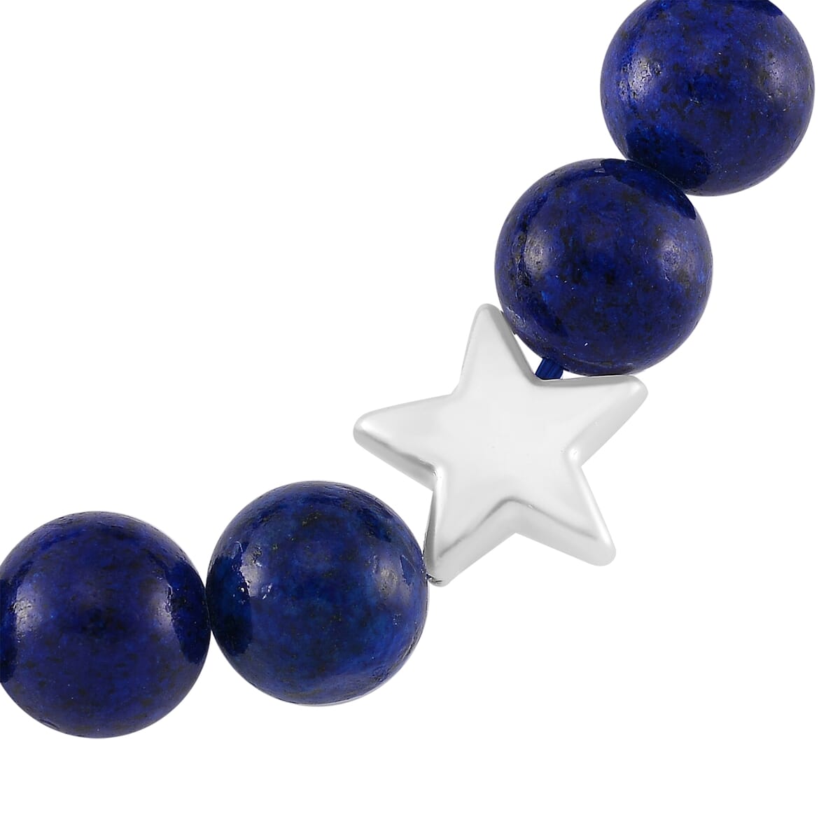 2pcs Set - Strada Lapis Lazuli, Crystal Japanese Movement Beaded Stretch Bracelet Charm Watch and Bracelet with Resin Star (7-7.5In) 24.00 ctw image number 7