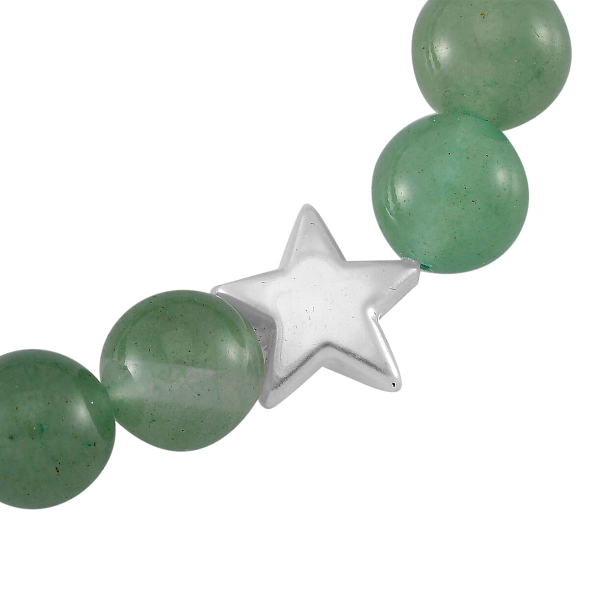 2pcs Set - Strada Green Aventurine, Crystal Japanese Movement Beaded Stretch Bracelet Charm Watch and Bracelet with Resin Star (7-7.5In) 24.00 ctw image number 7