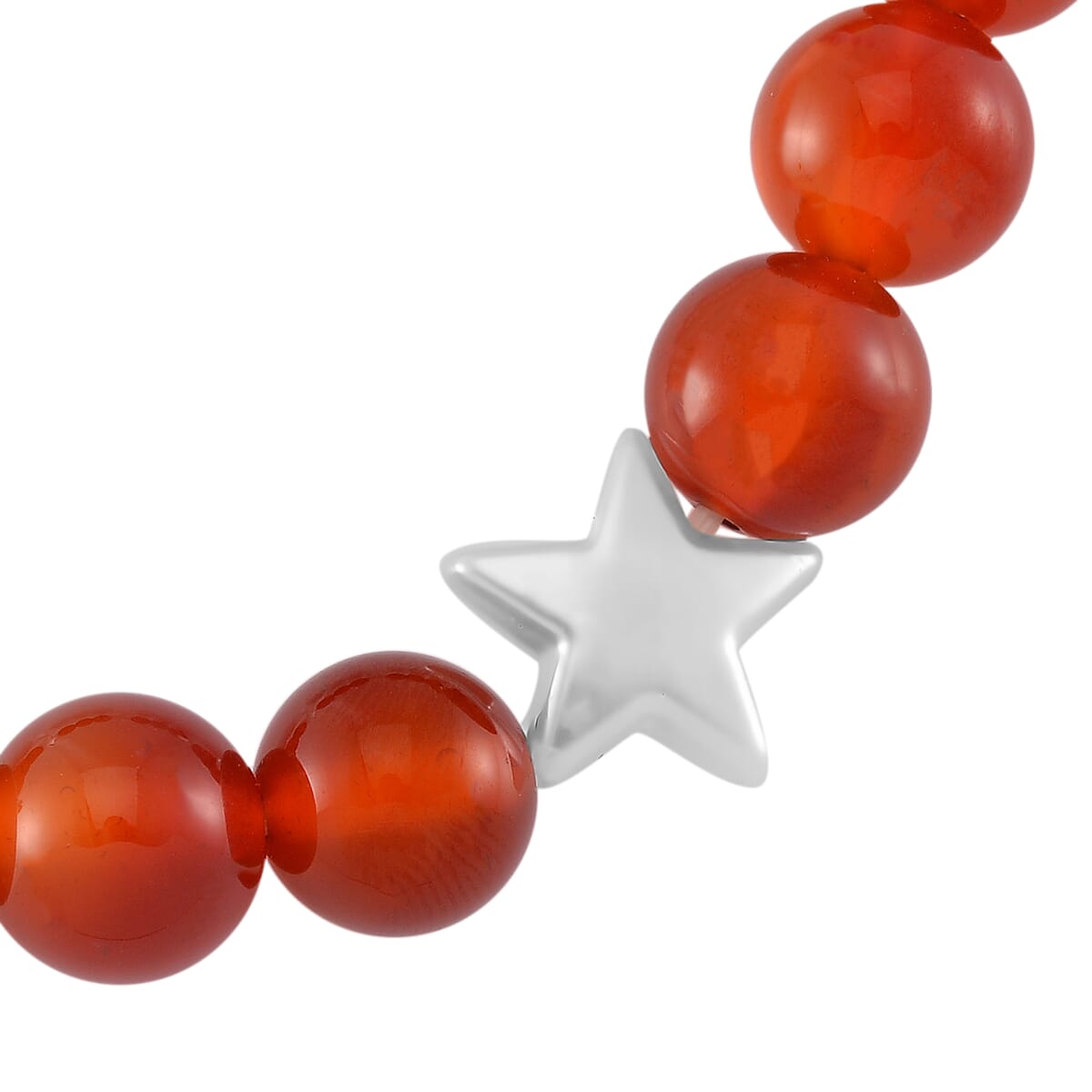 2pcs Set - Strada Carnelian, Crystal Japanese Movement Beaded Stretch Bracelet Charm Watch and Bracelet with Resin Star (7-7.5In) 24.00 ctw image number 7