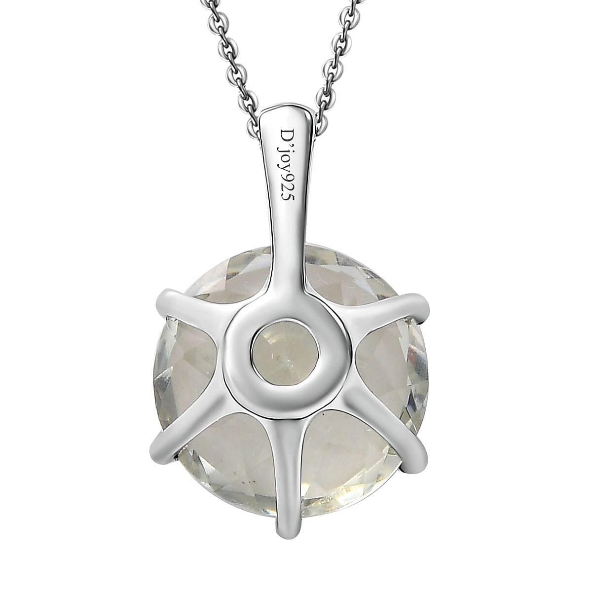 Montezuma Prasiolite 6.30 ctw Pendant Necklace in Rhodium Over Sterling Silver 20 Inches