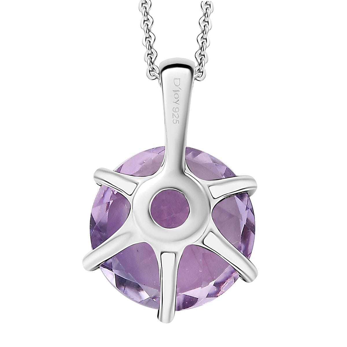Rose De France Amethyst 5.70 ctw Pendant Necklace in Rhodium Over Sterling Silver 20 Inches image number 4