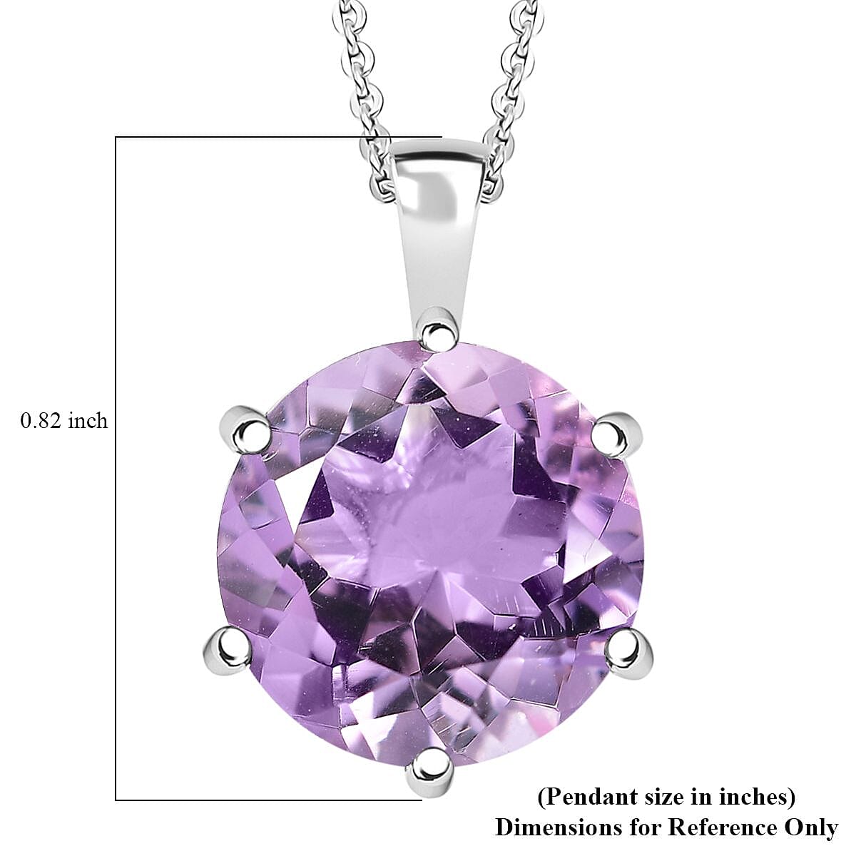Rose De France Amethyst 5.70 ctw Pendant Necklace in Rhodium Over Sterling Silver 20 Inches image number 5