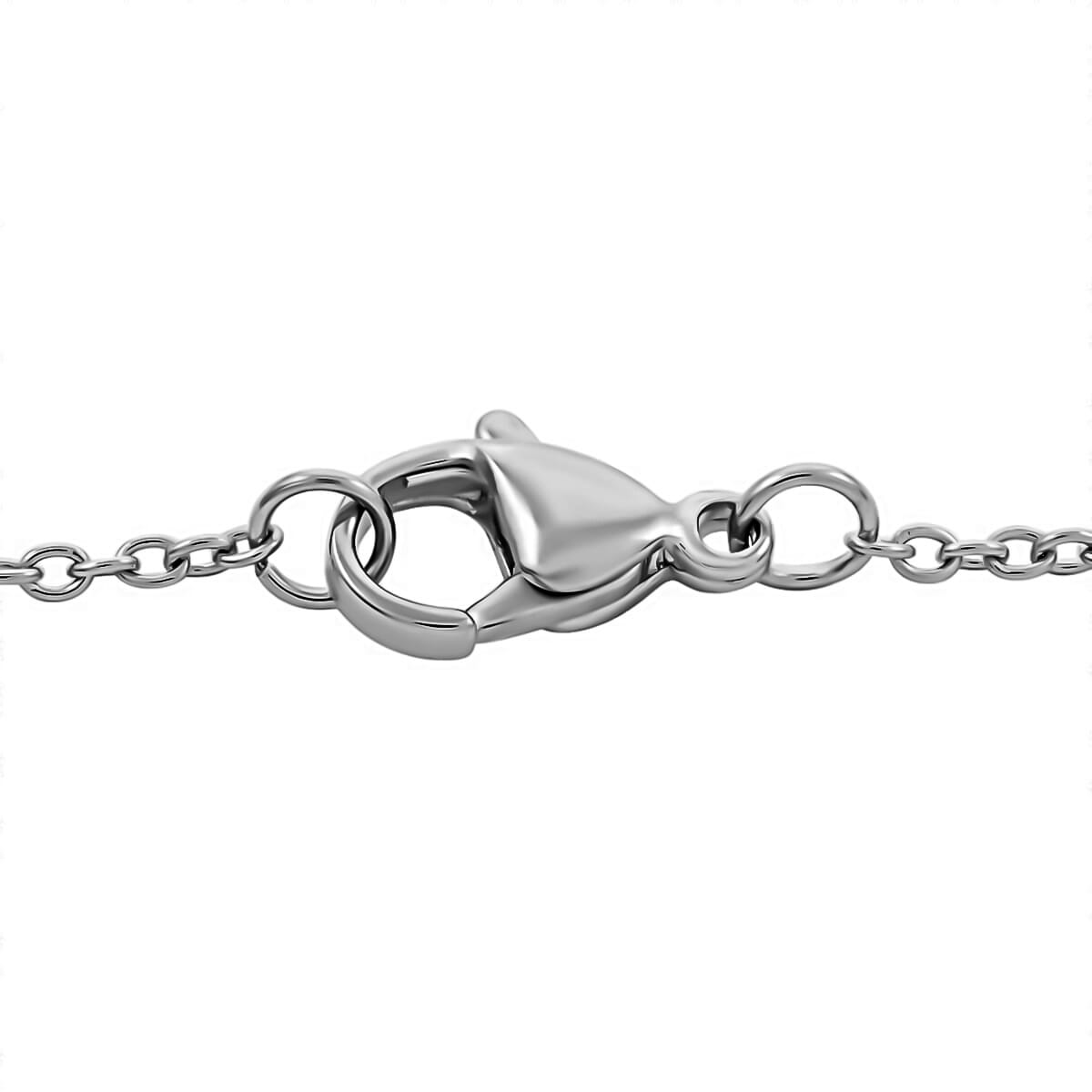 Matrix Silver Shungite 7.80 ctw Pendant in Platinum Over Copper with Stainless Steel Necklace (20 Inches) image number 5