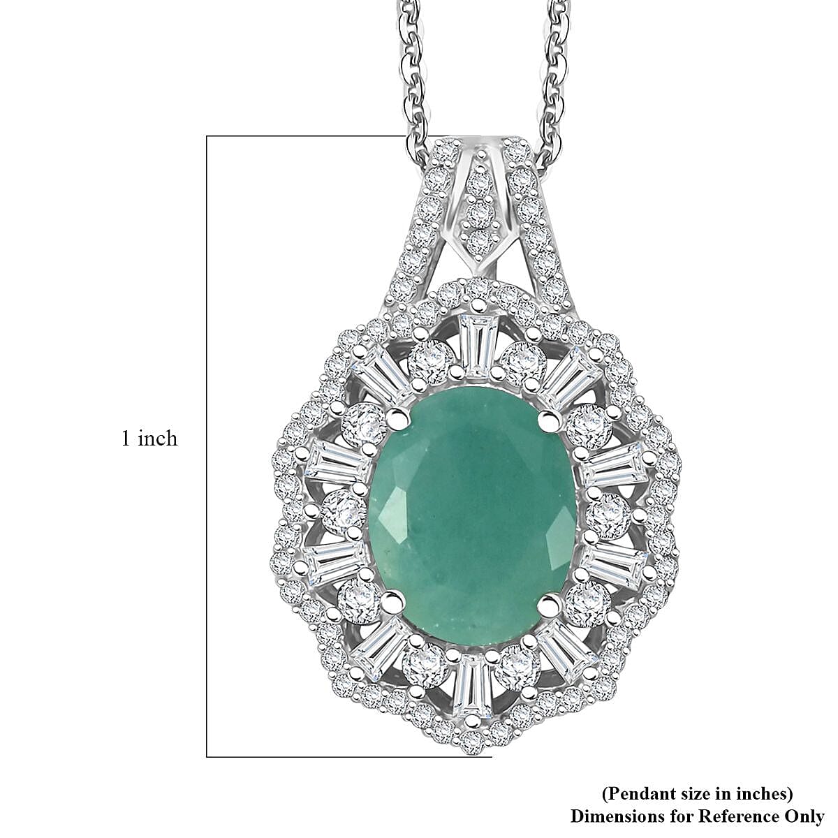 Grandidierite and Moissanite 3.60 ctw Ethereal Majesty Pendant Necklace in Rhodium Over Sterling Silver 20 Inches