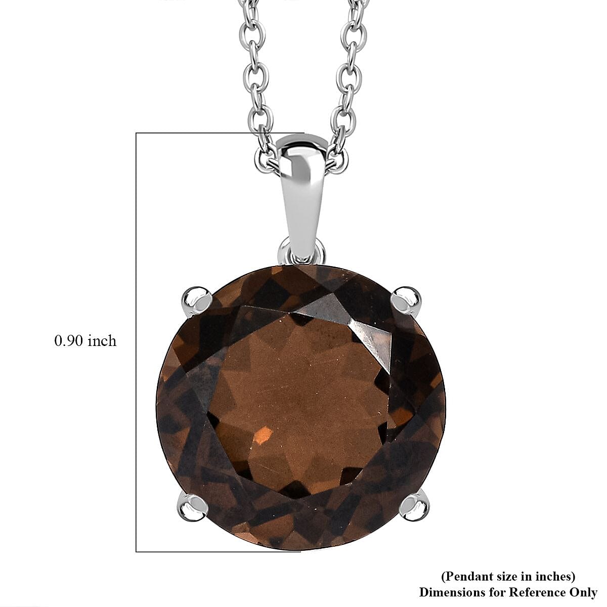Brazilian Smoky Quartz 11.35 ctw Pendant Necklace in Stainless Steel 20 Inches image number 5