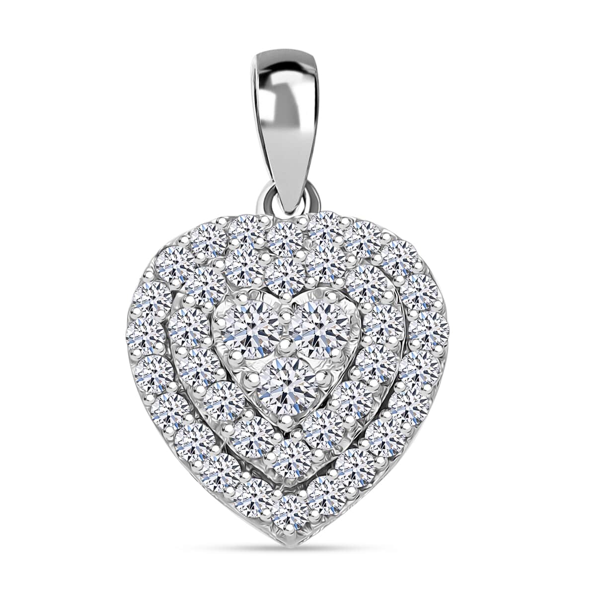 Luxuriant Lab Grown Diamond G-H SI 1.00 ctw Heart Pendant Necklace in Platinum Over Sterling Silver 20 Inches image number 0