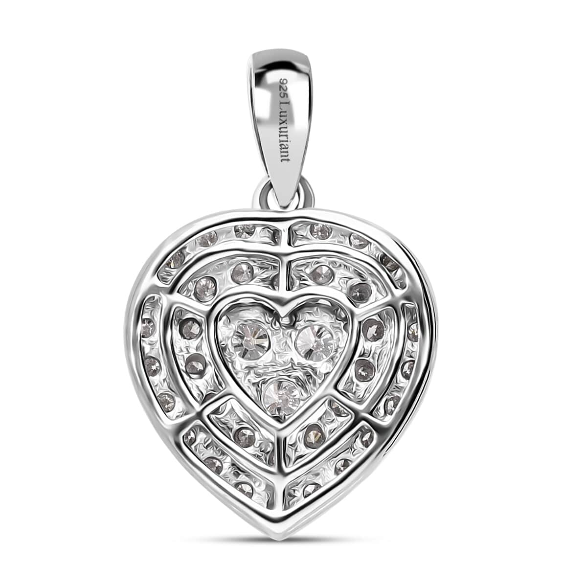 Luxuriant Lab Grown Diamond G-H SI 1.00 ctw Heart Pendant Necklace in Platinum Over Sterling Silver 20 Inches image number 3