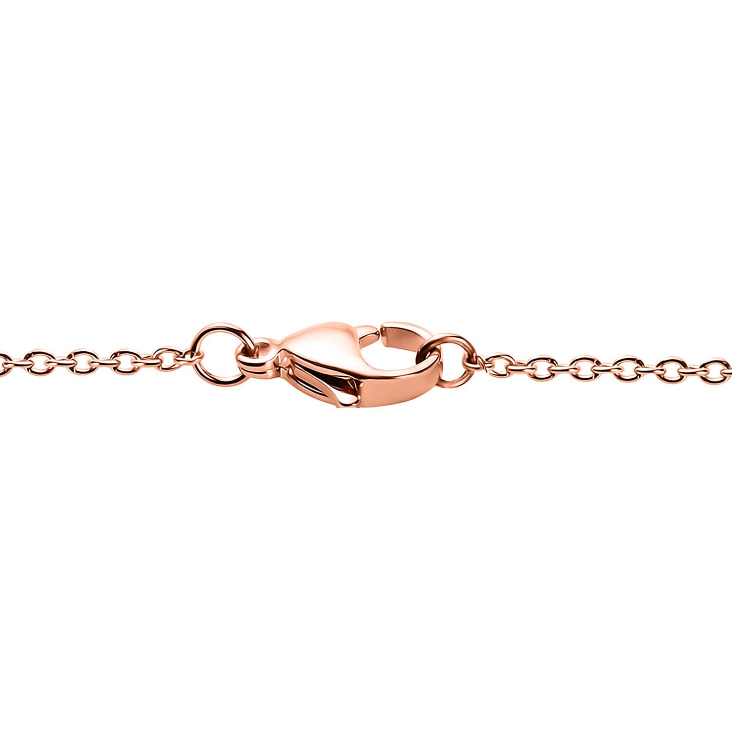 Uncut Natural Pink Diamond 0.25 ctw Vine Pendant in 18K Vermeil Rose Gold Over Sterling Silver with ION Plated RG Stainless Steel Necklace 20 Inches