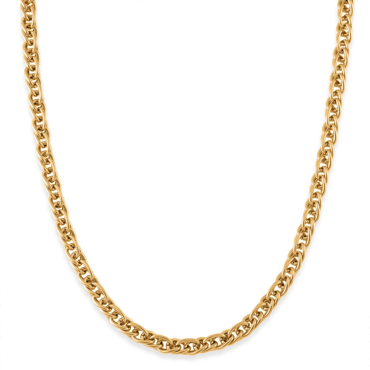 Set of Twisted Link Chain Necklace 20 Inches and Bracelet (8In) in ION Plated YG Stainless Steel  image number 2