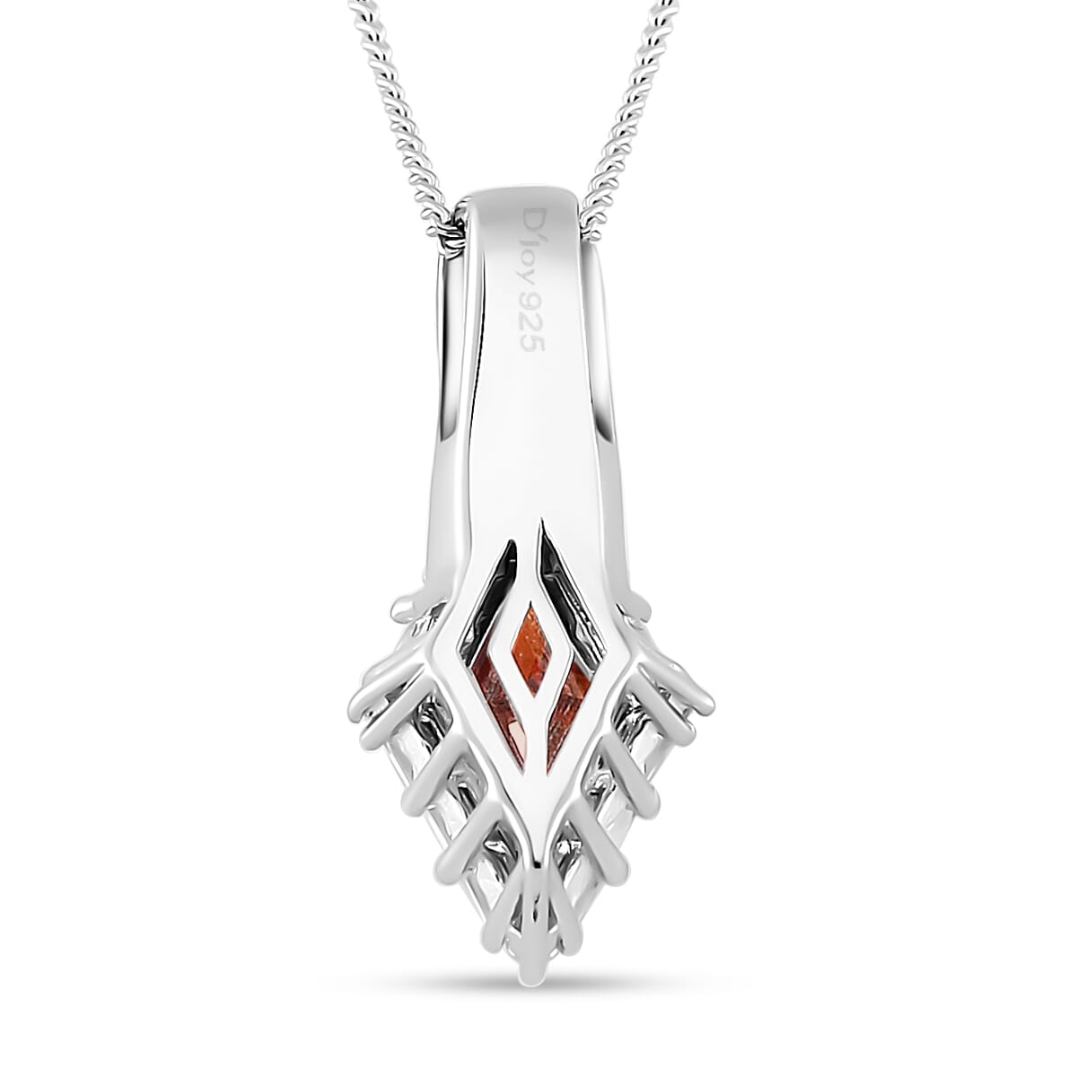 Red Moissanite and Multi Gemstone 1.75 ctw Pendant Necklace 20 Inches in Platinum Over and Rhodium Over Sterling Silver image number 3