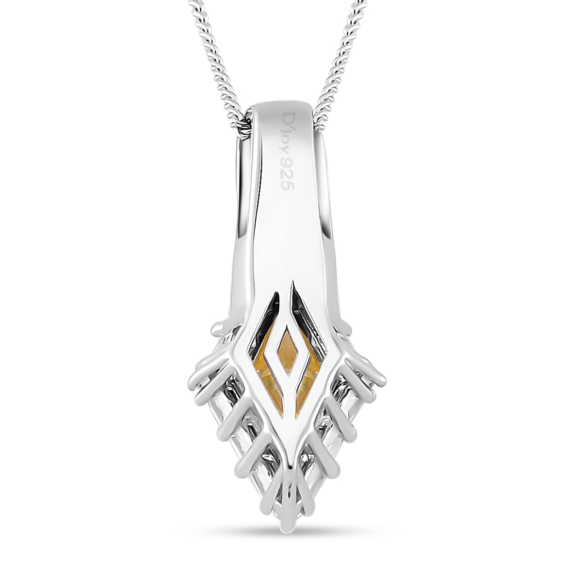 Light Yellow Moissanite and Multi Gemstone 1.70 ctw Pendant Necklace 20 Inches in Platinum Over and Rhodium Over Sterling Silver image number 3