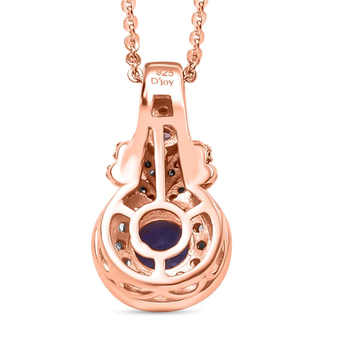 AAA Tanzanite and Multi Gemstone 1.00 ctw Blushing Twilight Pendant Necklace in 18K Vermeil Rose Gold Over Sterling Silver 20 Inches image number 4