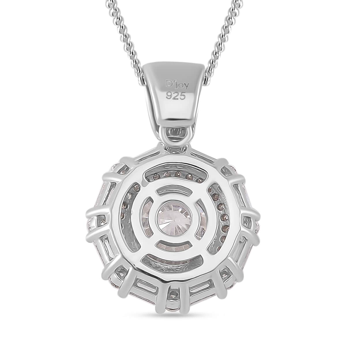 Maple Cut Moissanite 3.75 ctw Radiant Halo Pendant Necklace in Platinum Over and Rhodium Over Sterling Silver 20 Inches image number 4