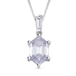 Moissanite 2.70 ctw Pendant Necklace in Rhodium Over Sterling Silver 20 Inches