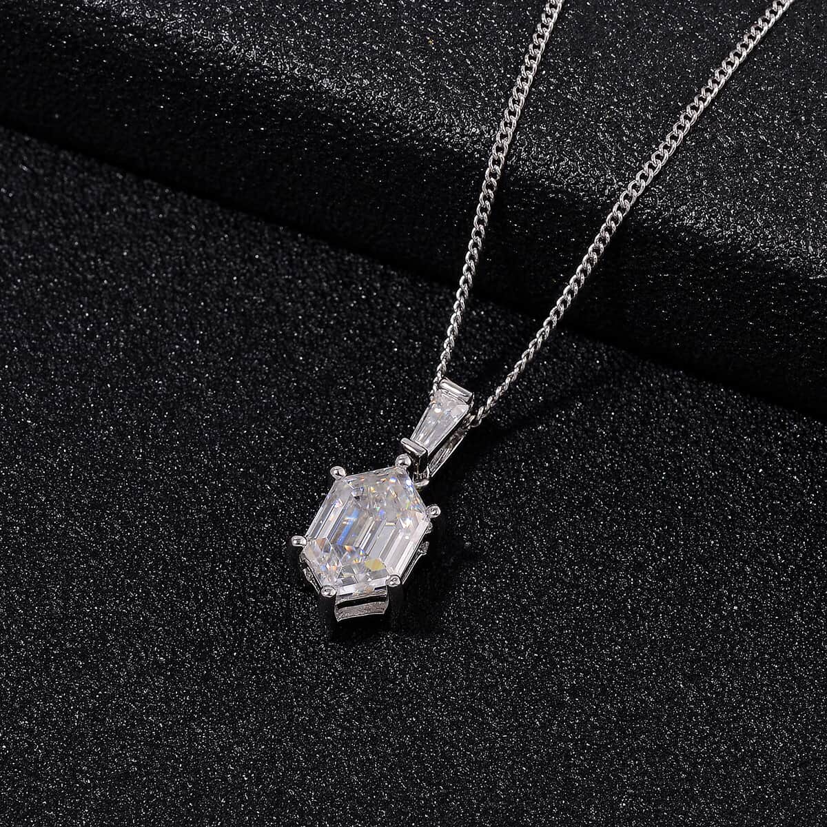 Moissanite 2.70 ctw Pendant Necklace in Rhodium Over Sterling Silver 20 Inches image number 1