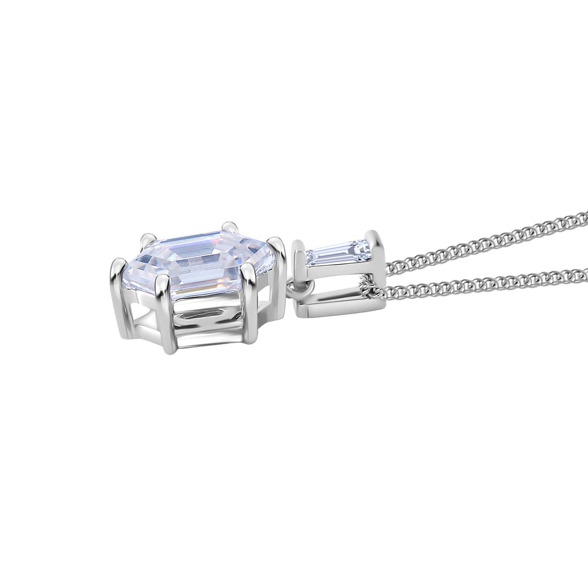 Moissanite 2.70 ctw Pendant Necklace in Rhodium Over Sterling Silver 20 Inches image number 3