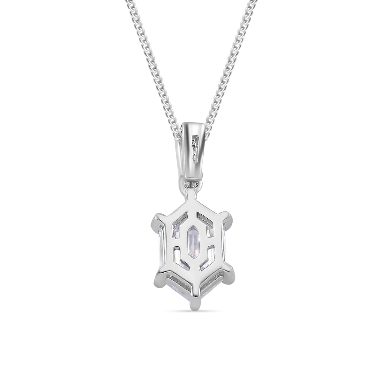 Moissanite 2.70 ctw Pendant Necklace in Rhodium Over Sterling Silver 20 Inches image number 4