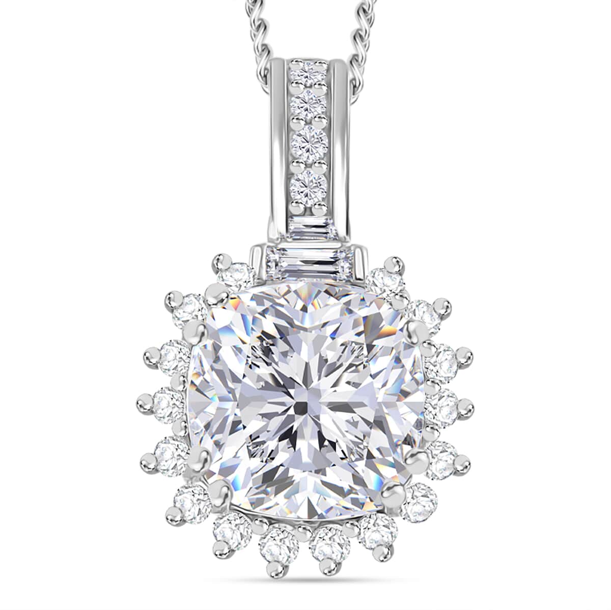 Old Mine Cut Moissanite 2.50 ctw Celestial Sparkle Pendant Necklace in Rhodium Over Sterling Silver 20 Inches image number 0