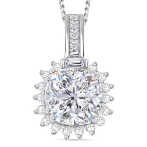 Old Mine Cut Moissanite 2.50 ctw Celestial Sparkle Pendant Necklace in Rhodium Over Sterling Silver 20 Inches