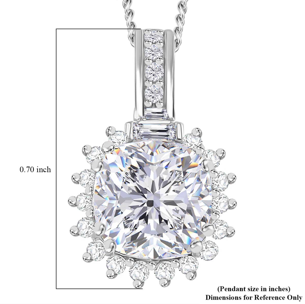 Old Mine Cut Moissanite 2.50 ctw Celestial Sparkle Pendant Necklace in Rhodium Over Sterling Silver 20 Inches image number 6