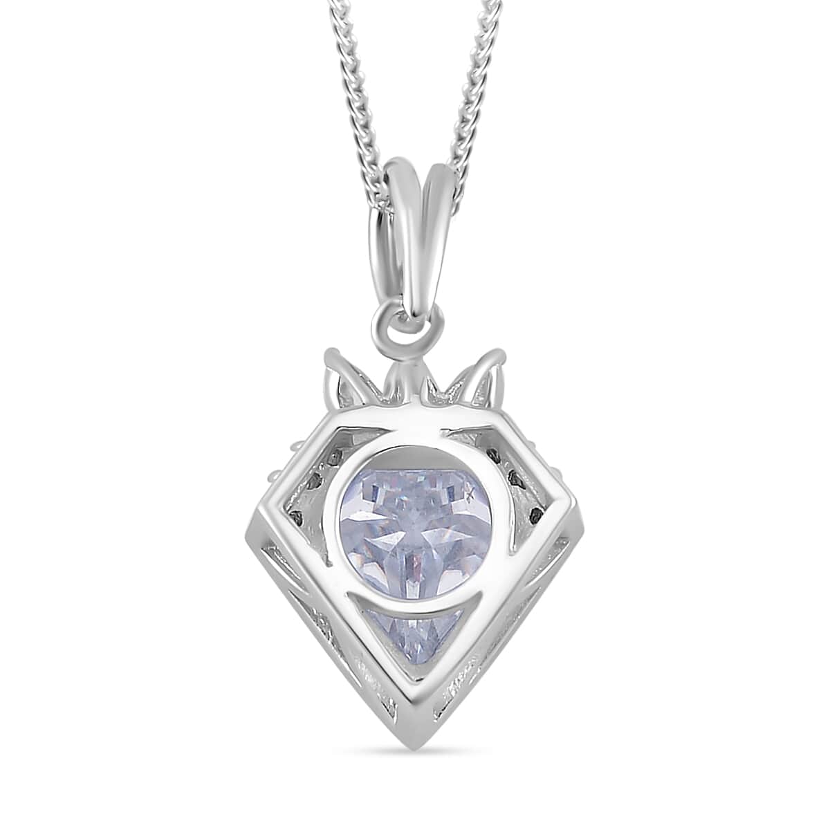 Diamond Cut Moissanite 2.10 ctw Pendant Necklace in Rhodium Over Sterling Silver 20 Inches image number 4