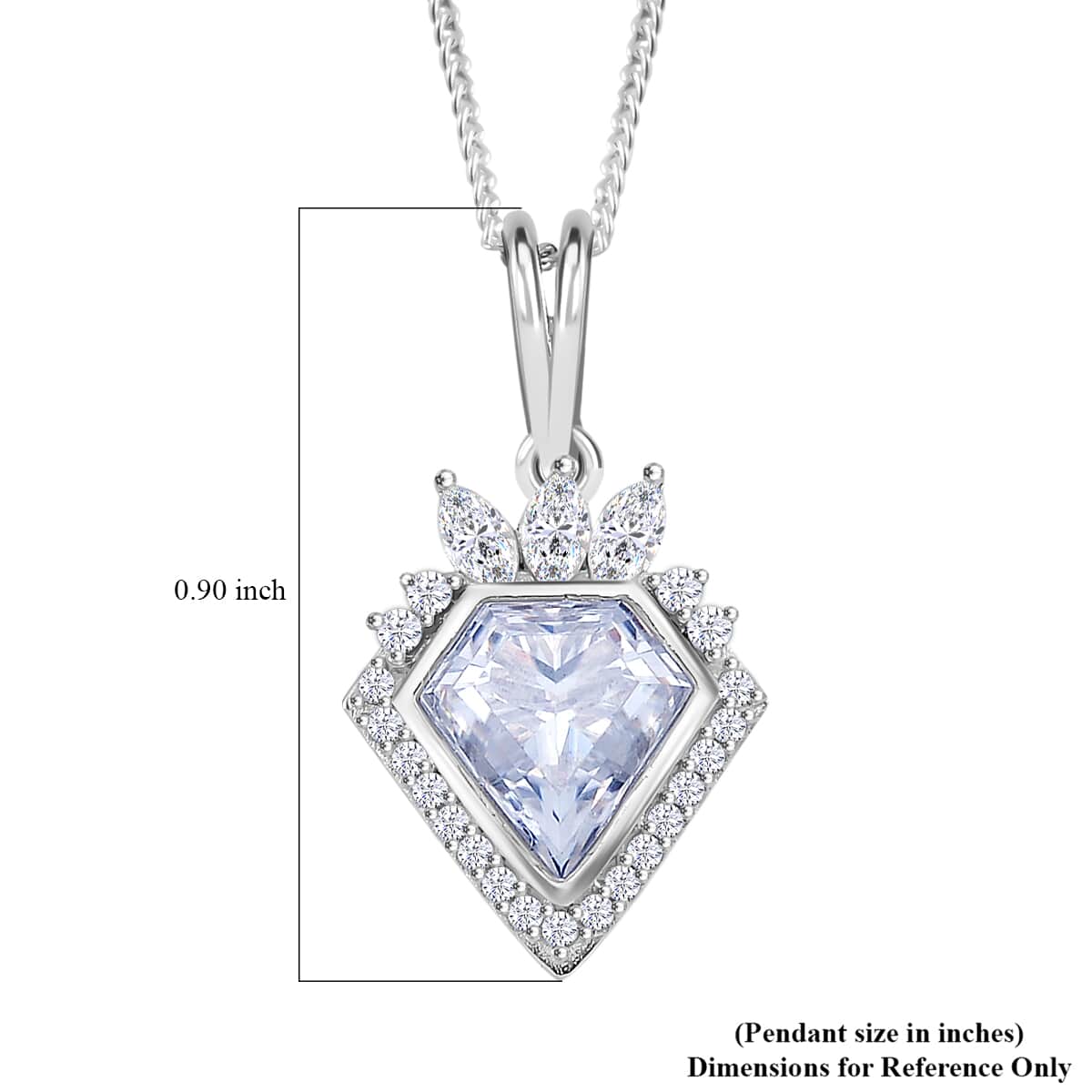 Diamond Cut Moissanite 2.10 ctw Pendant Necklace in Rhodium Over Sterling Silver 20 Inches image number 6