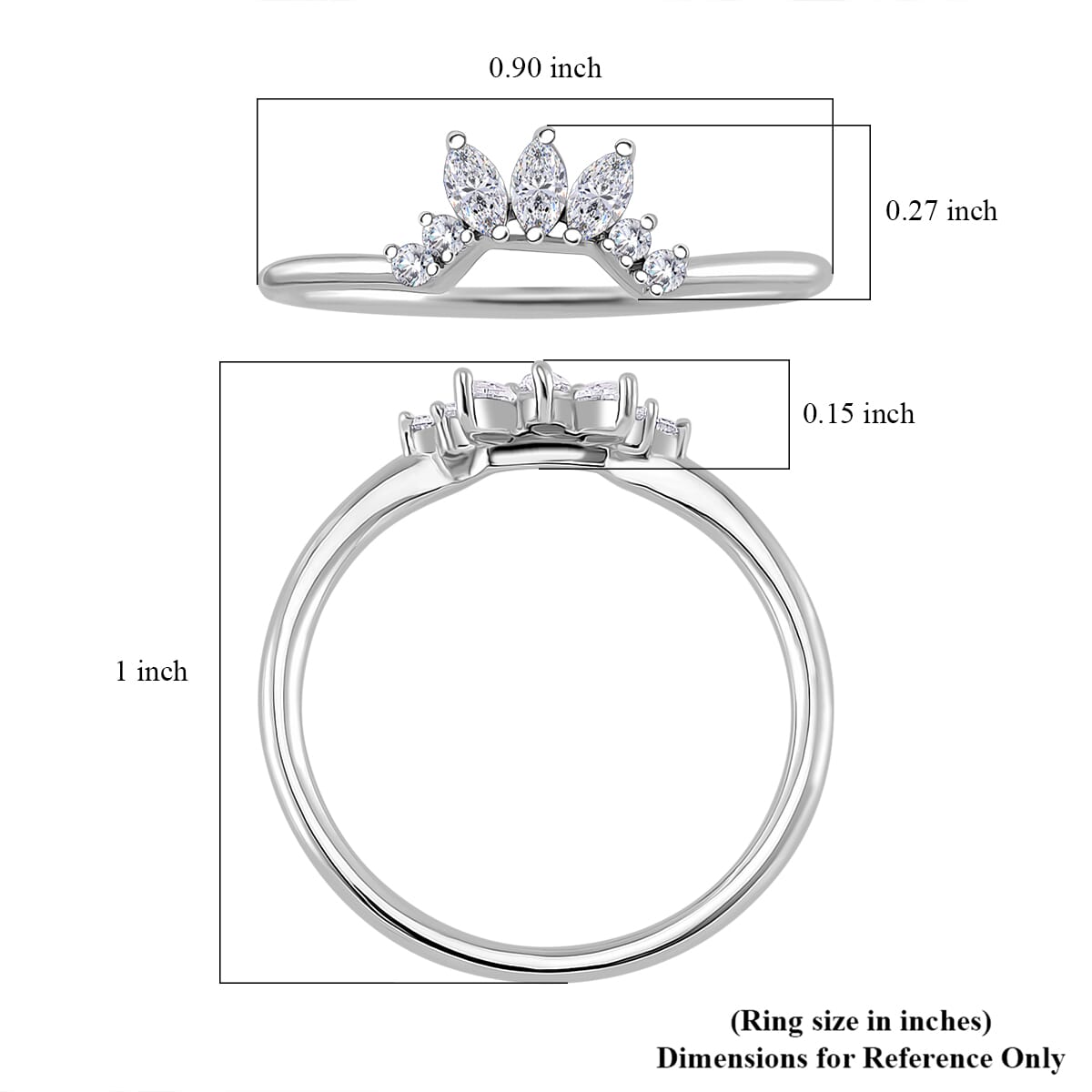 Set of 3 - Diamond Cut Moissanite 2.00 ctw Stackable Ring in Rhodium Over Sterling Silver (Size 6) image number 3