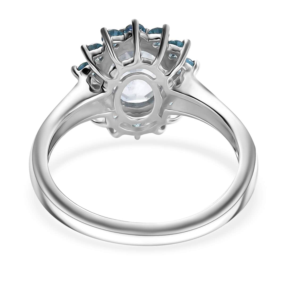 Signity Paraiba Topaz and Sky Blue Topaz 5.50 ctw Sunburst Ring (Size 7.0) and Pendant in Platinum Over Sterling Silver with Stainless Steel 20 Inches image number 5