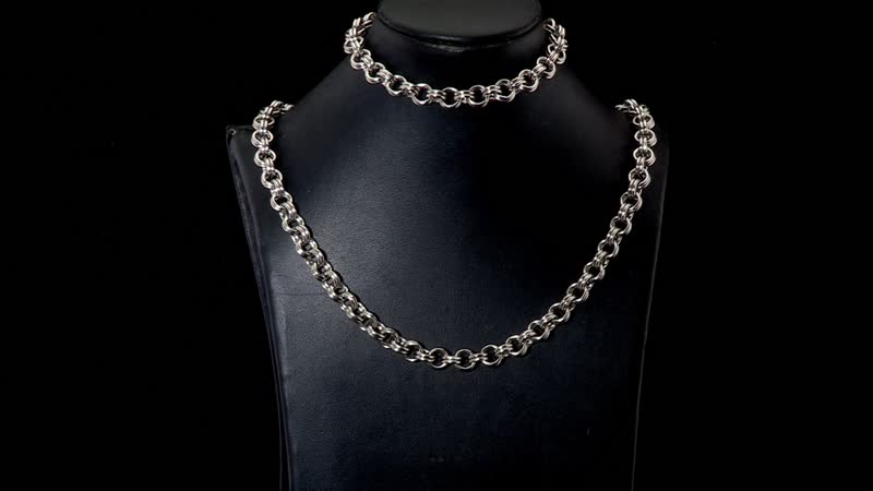 Set of Necklace (20 Inches) and Bracelet (8In) in Stainless Steel