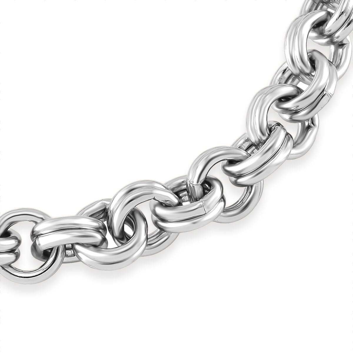 Set of Oval Link Chain Necklace 20 Inches and Bracelet (7.5In) in Stainless Steel image number 6