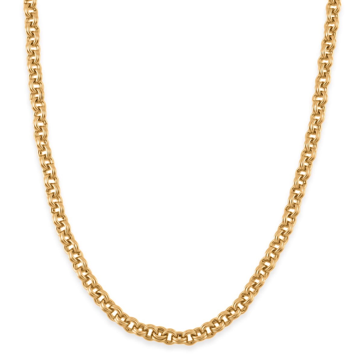 Set of Oval Link Chain Necklace 20 Inches and Bracelet (7.5In) in ION Plated YG Stainless Steel  image number 2