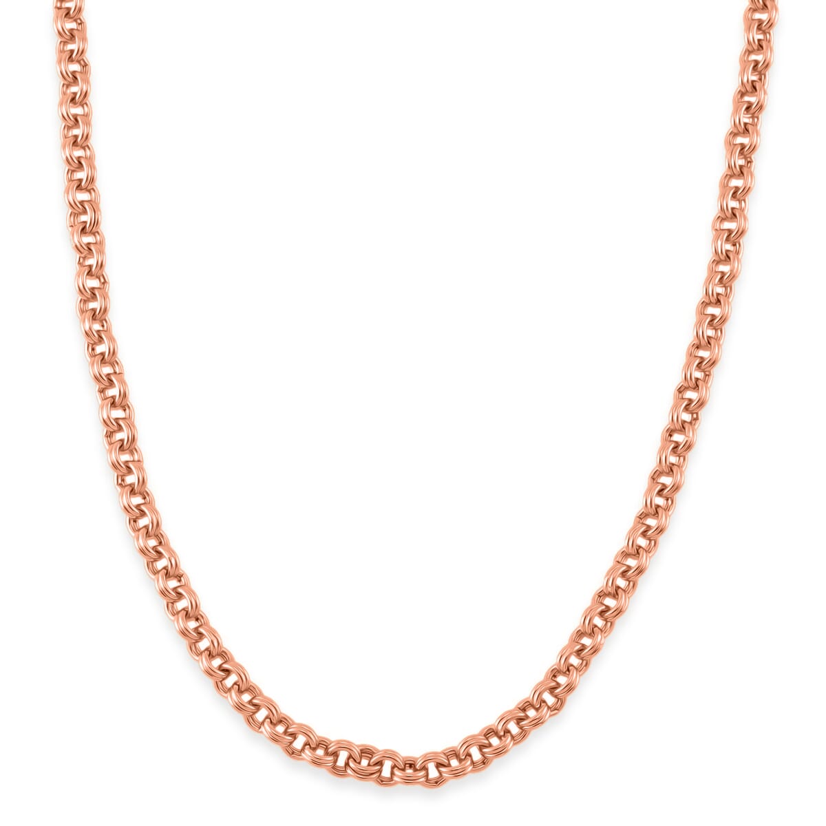 Set of Necklace 20 Inches and Bracelet (7.5In) in ION Platede RG Stainless Steel image number 2