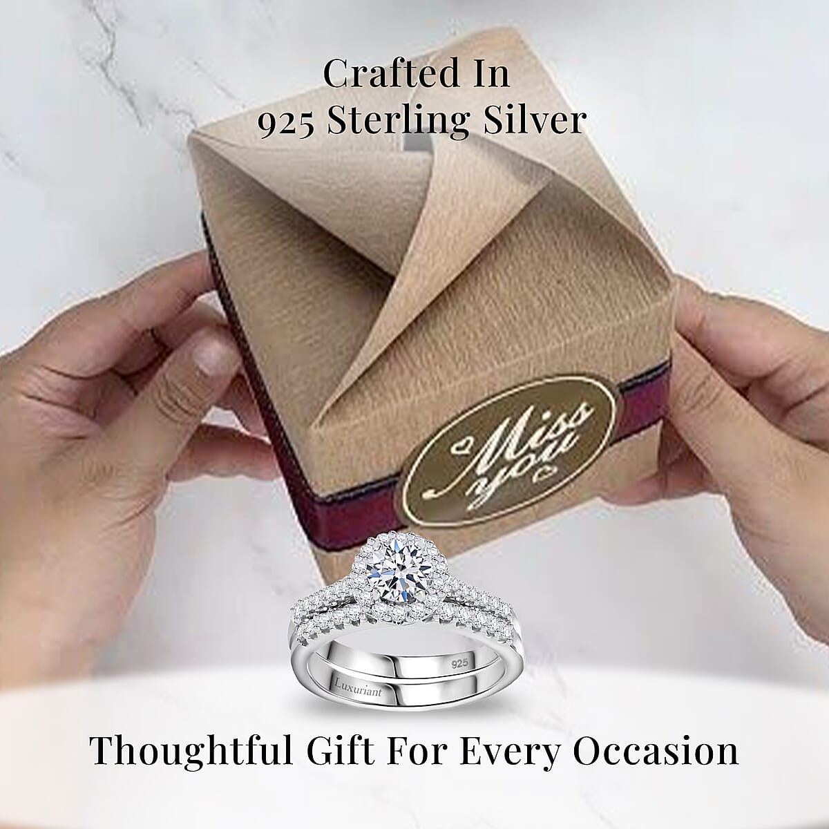 Luxuriant Lab Grown Diamond SI 1.20 ctw Stackable Set of 2 Ring in Rhodium Over Sterling Silver (Size 6.0) image number 2