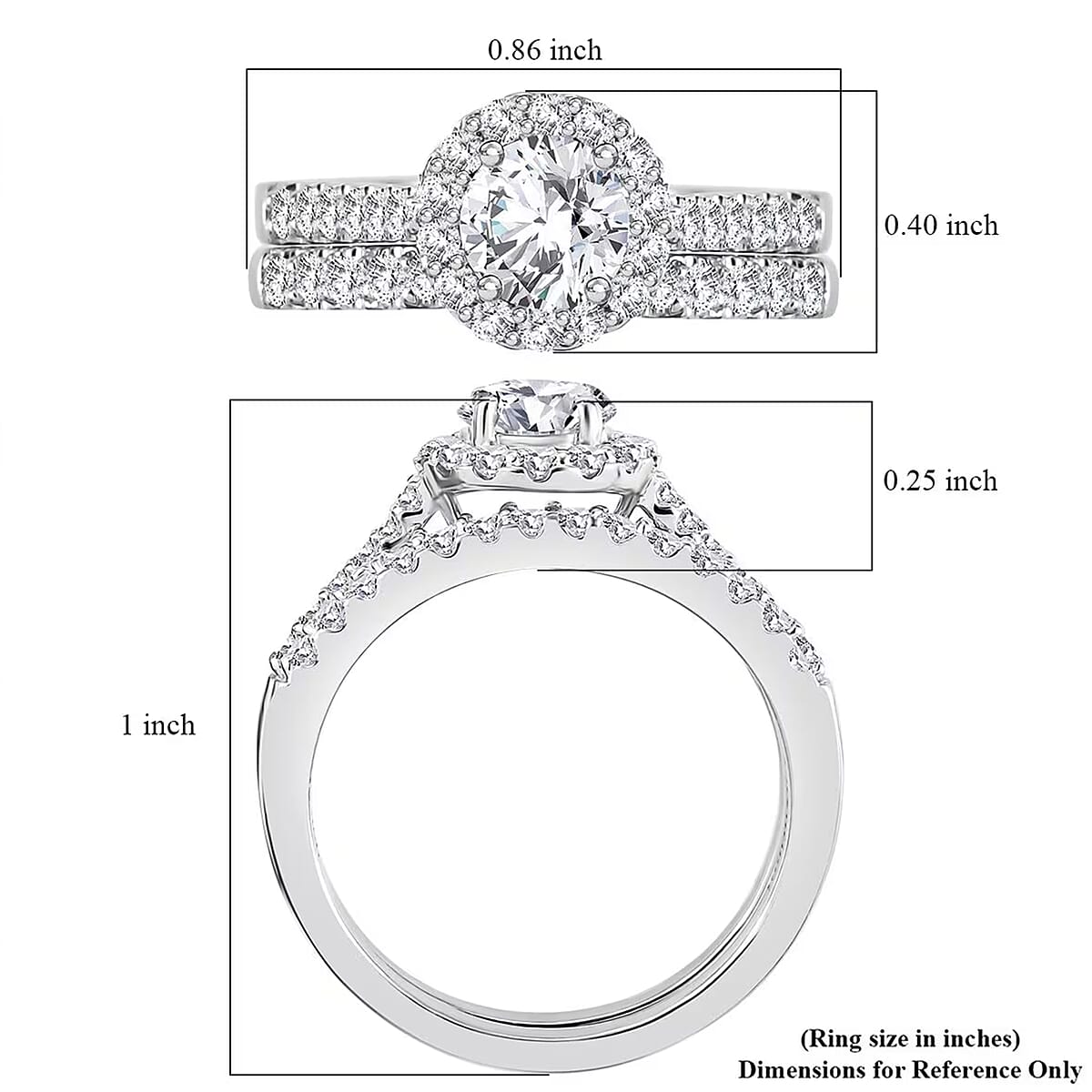 Luxuriant Lab Grown Diamond SI 1.20 ctw Stackable Set of 2 Ring in Rhodium Over Sterling Silver (Size 6.0) image number 7