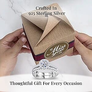 Luxuriant Lab Grown Diamond SI 1.20 ctw Stackable Set of 2 Ring in Rhodium Over Sterling Silver (Size 8.0)