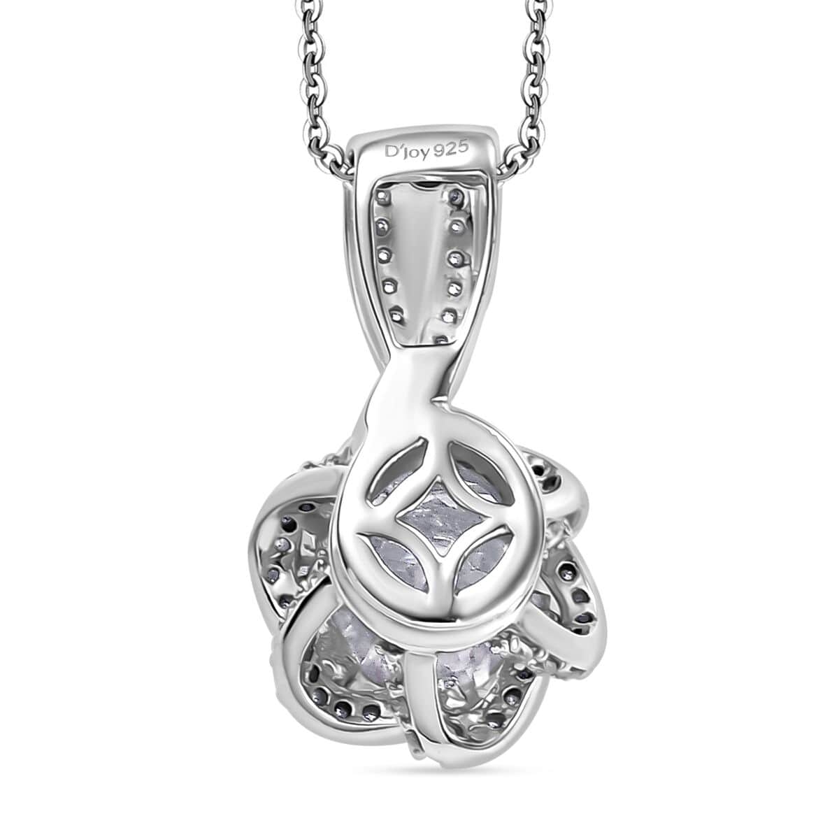 Crisantemo Cut Moissanite 2.50 ctw Floral Cascade Pendant Necklace in Rhodium Over Sterling Silver 20 Inches image number 4