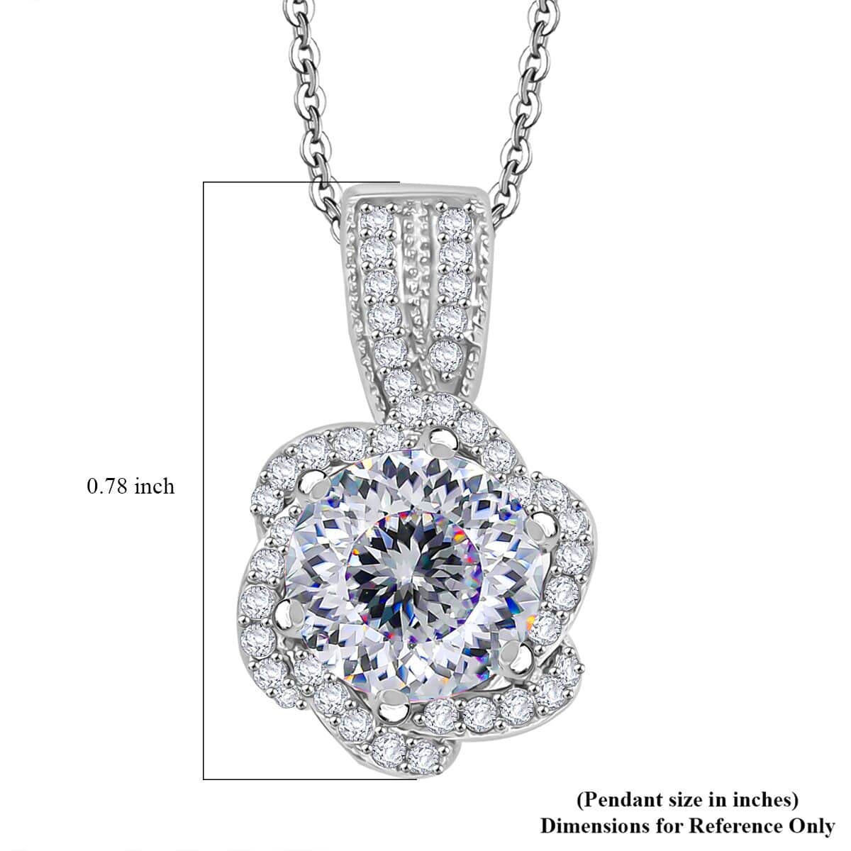 Crisantemo Cut Moissanite 2.50 ctw Floral Cascade Pendant Necklace in Rhodium Over Sterling Silver 20 Inches image number 6