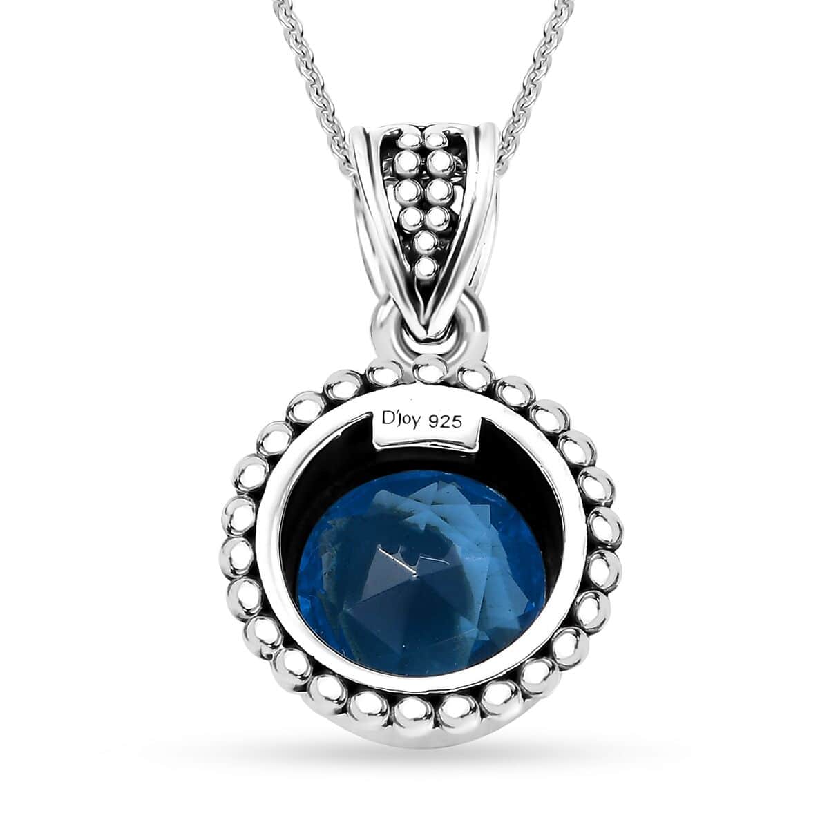 Electric Blue Topaz 3.75 ctw Celestial Bloom Pendant Necklace in Rhodium Over Sterling Silver 20 Inches image number 4