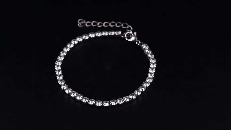 One Time Only Simulated Diamond Set of 2 Tennis Bracelet in Stainless Steel (7.50In) 13.00 ctw