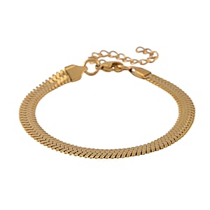 Simulated Champagne Diamond Set of 2 Tennis and Herringbone Bracelet in ION Plated YG Stainless Steel (7.50-9.0In)