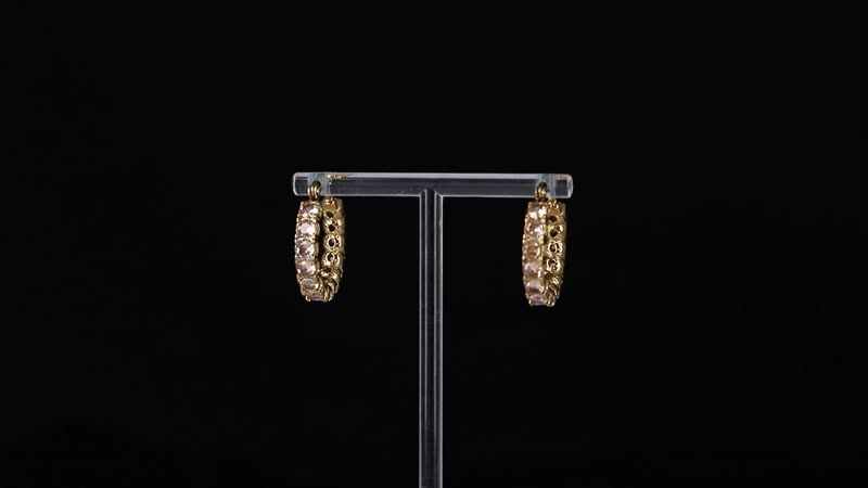 One Time Only Simulated Diamond Set of 2 Hoop Earrings in Stainless Steel 6.00 ctw