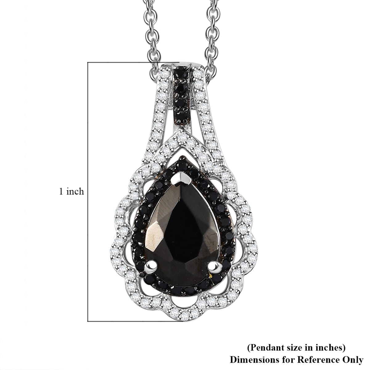 Karis Elite Shungite and Multi Gemstome 1.70 ctw Pendant in Platinum Bond with Stainless Steel Necklace 20 Inches image number 5