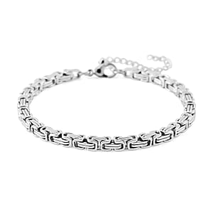Simulated Multi Color Diamond Set of 2 Tennis and Byzantine Bracelet in Stainless Steel (7.50-9.0In)