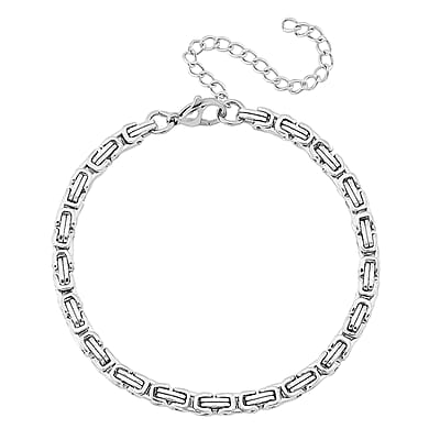 Simulated Multi Color Diamond Set of 2 Tennis and Byzantine Bracelet in Stainless Steel (7.50-9.0In)